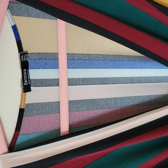 bershka Wrap Striped Bodysuit US S - Picture 3 of 6